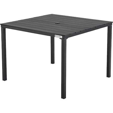 Global Industrial 40in Square Resin Outdoor Dining Table, Black 436983BK